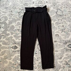 & Other Stories High Waisted Belted Black Pants